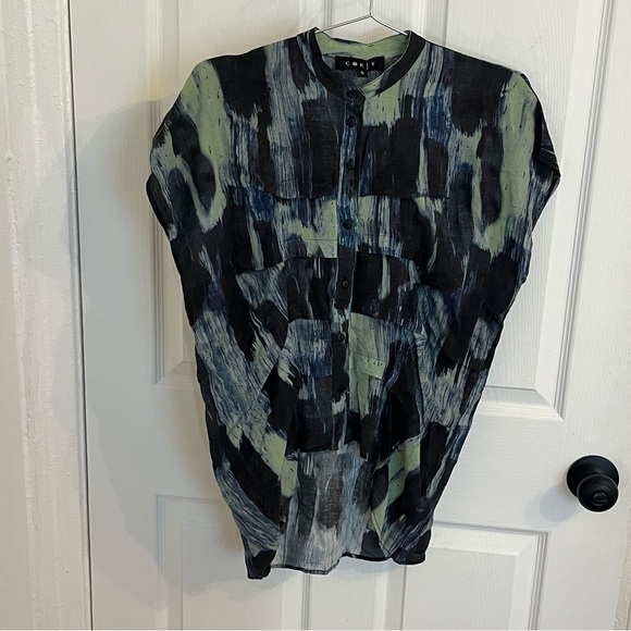 Women's Silk Abstract Print Tunic Top - Picture 1 of 5